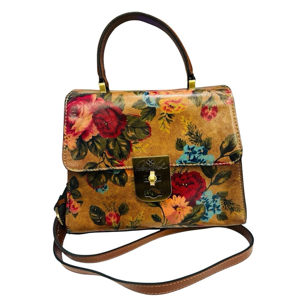 Patricia Nash Carisbrooke Satchel Victorian Garden Floral Leather Crossbody